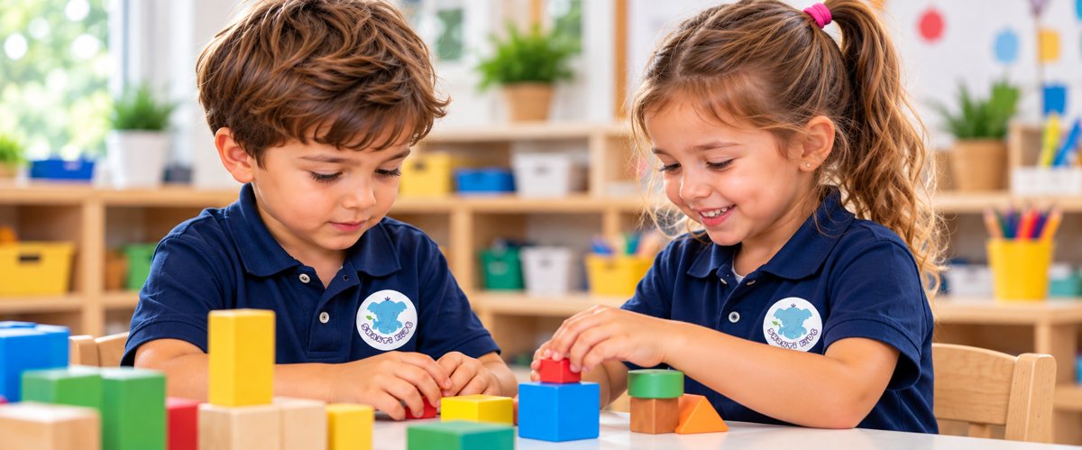 Niños jugando con bloques